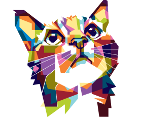 Geometric cat art